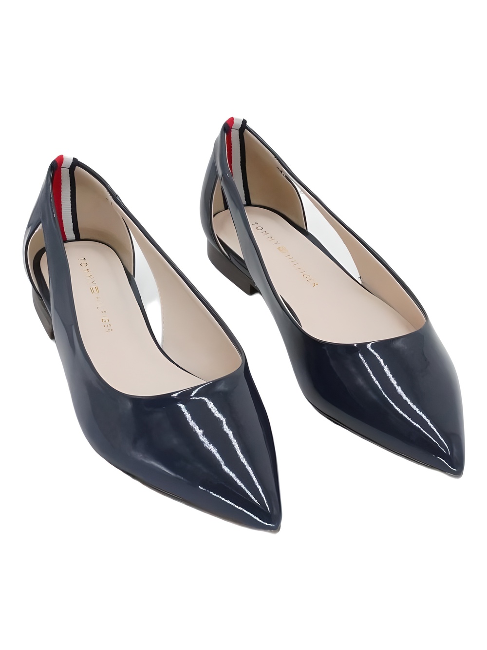 Tommy Hilfiger Velahi Dark Blue Patent Pointed Toe Slingback Flats Size 8.5M